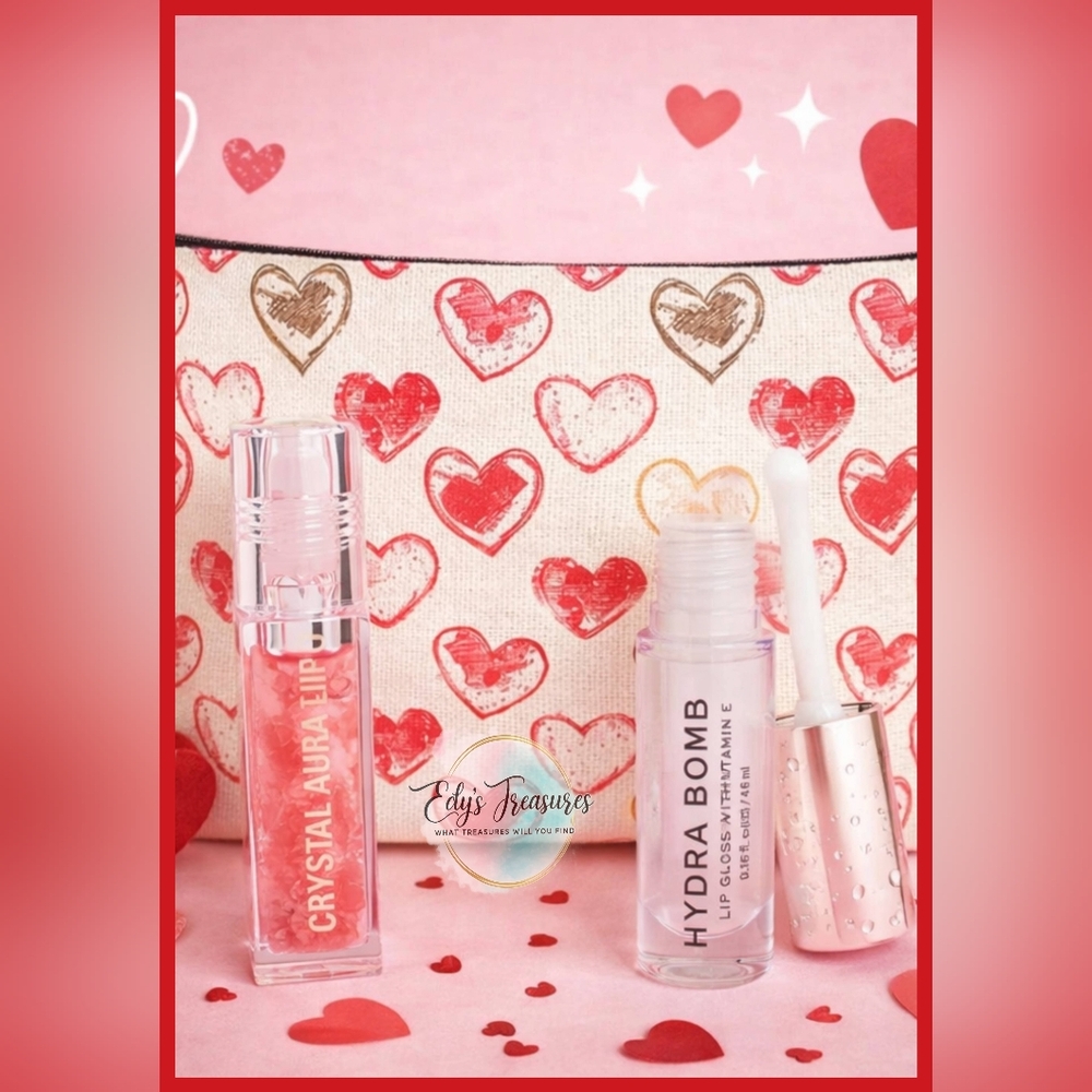 Makeup Revolution Crystal Aura Lip Oil & Hydra Bomb Gloss Bundle New